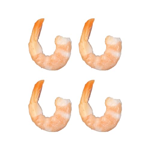 YPBEW 4PCS Fake Shrimp Simulation Food Model Highly Simulation Shrimp Photo Tool PVC Shrimp Simulation Food Model