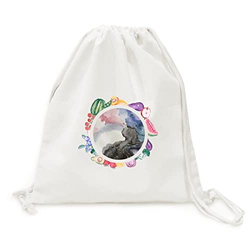 Sac en tissu pliable à sangle d'inspiration aquarelle abstraite pour fruits et légumes raffinés
