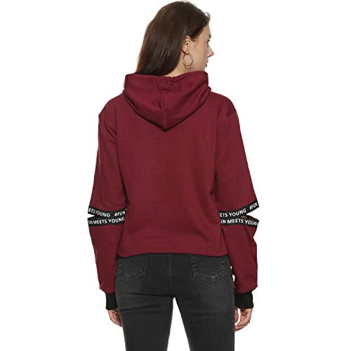 Image of Campus Sutra Cotton Women High Neck Sweatshirt