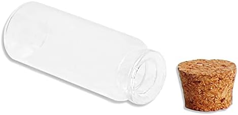 30 Pack 20ml Clear Glass Jars with Cork Stopper,Yishik Mini Wish Bottles Storage Preserving Jars for Beads,Candy,Spice,Home Decorations and Party Favors(0.95 x 2.53)