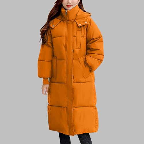 Long Winter Coats For Women Fashion Warm Quilted Puffer Jackets Maxi Length Casual Zip Up Hooded Coat Outerwear2