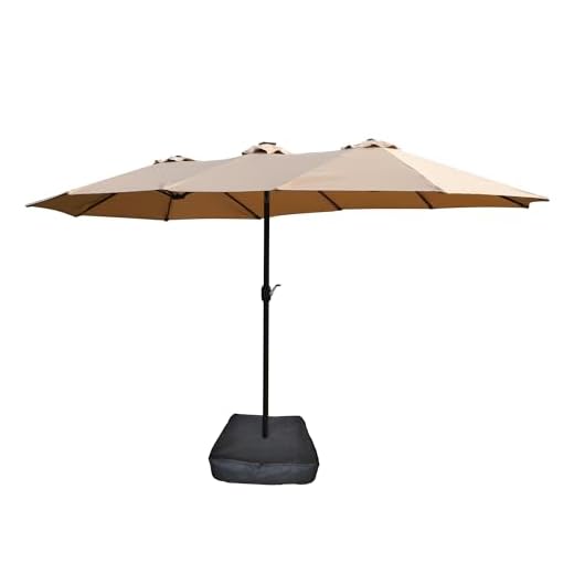 Double Sided Patio Market Umbrella 15x9ft