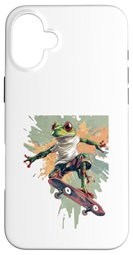 Rad Frog �X�P�[�^�[ ������ �X�P�[�g�{�[�h �f�U�C�� �X�}�z�P�[�X iPhone 16 Plus �p
