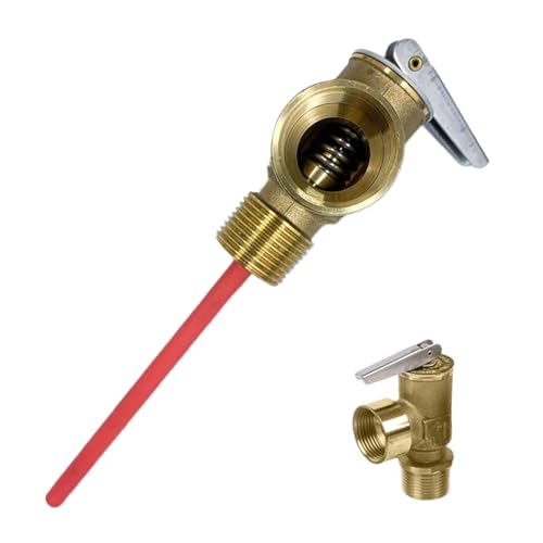 Válvula De Seguridad Temperatura Y Presión Calentador Rv 99°C 150 PSI | Válvula De Relieve Temperatura Caldera - Dispositivo De Seguridad Con Sonda Extendida Para Edificios Residenciales Propiedades