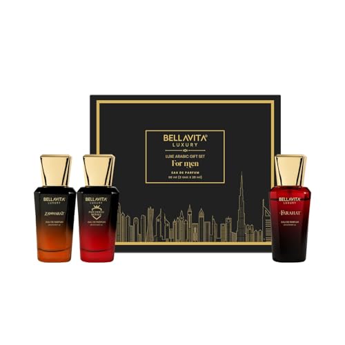 Image of BELLAVITA Luxury Arabic Gift Set | Dubai Crafted | Perfume for Man | Gift For Man | 3 x 20ml | | Long Lasting EDP | 25% Oil Concentration | Oud, Saffron, Patchouli | Premium Long Lasting Perfume