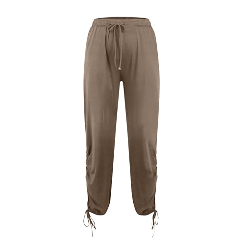 Women's Harem Capri Pants High Waist Palazzo Trousers Wide Leg Balloon Capris Drawstring Jogger Exotic Beach Pants4