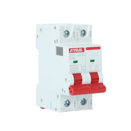 JOYELEC 10A Solar Photovoltaik Systeme Miniatur-Leistungsschutzschalter2 PoligDC500V für Solar Panels Pv Anlage Sicherungsautomat Trennschalter