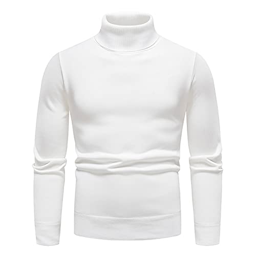 Ymosrh Men's Turtleneck Sweater Slim Fit Lightweight Knitted Pullover Casual Dressy Tops Thermal Sweaters, M-4XL