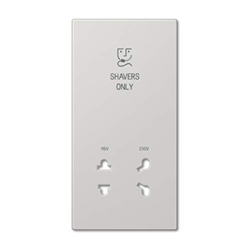 Plaque socle prise rasoir gris clair encastrable pour mur de pièce humide