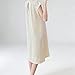 QUNPIU Summer for Women Cap Sleeve Crew Neck Maternity Midi Dress Casual Loose Keyhole Solid Pregnancy Dresses Beige
