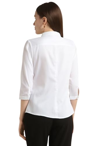 Image of Van Heusen Women's Regular Fit Solid 3 /4 Sleeve Cotton Rich Formal Shirt