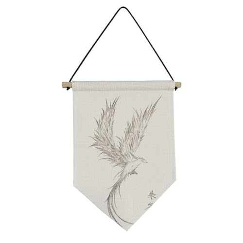 Toile oiseau Rosefinch Sketch Fuying drapeau suspendu art mural 60x120