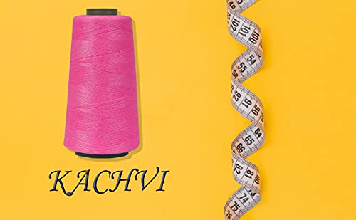 Image of Ace International Exports 3000M Overlock Polyester Sewing Thread Set Box Yarn Spools Cone Pink (Pack of 5)