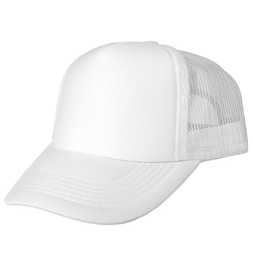 Image of Gelante 12 Pcs Sublimation Blank Trucker Hats - 5 Panel Mesh Snapback Baseball Cap Bulk
