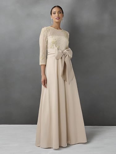 Image of Adrianna Papell Women's Beaded Bodice Taffeta Gown