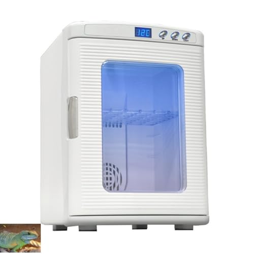 LumoLight 爬虫類インキュベーター 25l 自動孵卵器 ポータブル 冷却・加熱 5〜60° 調節AC110V/DC12V カメ、ヘビ、トカゲ、カメレオン、昆虫などに適用 飼育ケース小動物飼育 家庭用・車用兼用エアコン (ホワイト)