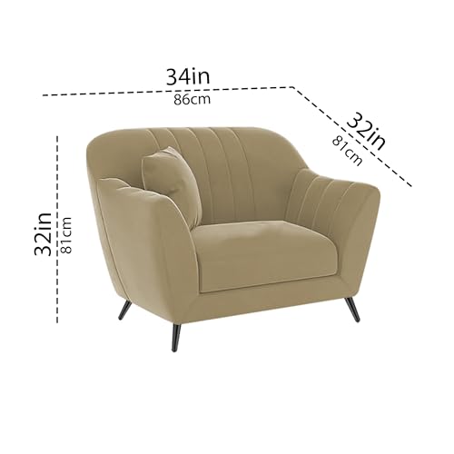 Image of Atticus 3+1+1 Seater Sofa Set for Living Room (Cream Colour) Premium Fabric Sofa