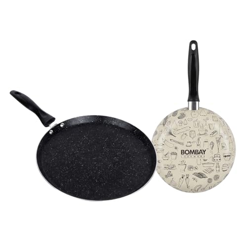 Image of Kala Kruti Non Stick Cookware Set of 2 | Fry Pan 24 Cm & Dosa Tawa 27.5 Cm | Durable Kitchen Cookware with Easy Grip Handles | 1 Piece Set