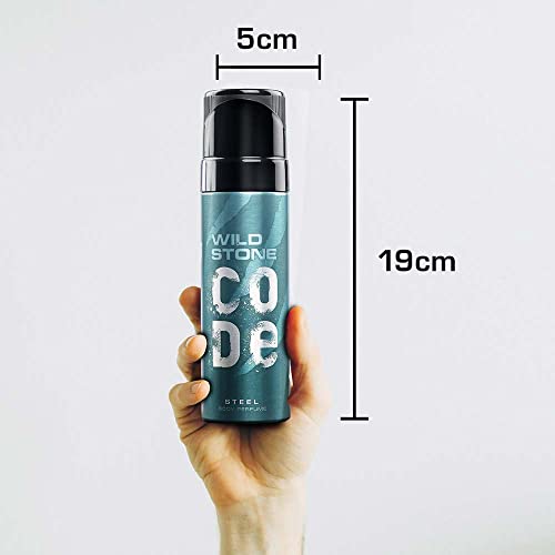 WILD STONE CODE Steel Long Lasting Spray No Gas Body Perfume For Men,Pack Of 2 (150Ml Each)