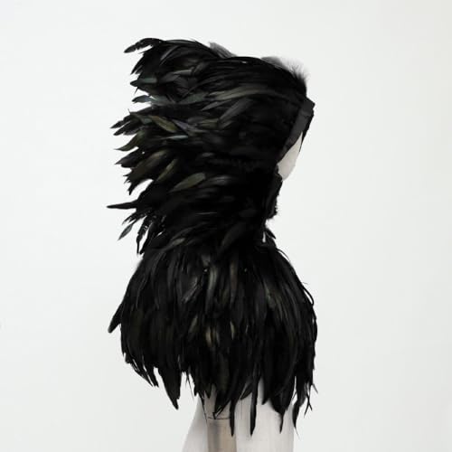 Châle rétro à lacets cape gothique à plumes femme - 8