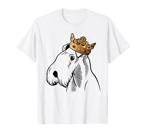 Lakeland Terrier Dog Wearing Crown T-Shirt, Black