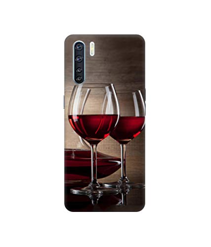 Image of Wine Glass Design 3D Printed Hard Back Case Cover for Oppo F15 / Oppo A91