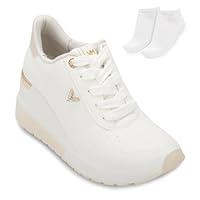 Tênis Feminino Via Marte Anabela Branco/Dourado 046-010-10 (Branco, BR, Adulto, Numérico, 35)