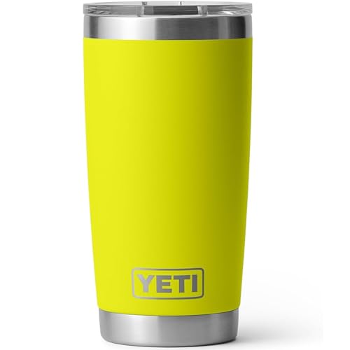 YETI Rambler 20 oz Tumbler, Stainless Steel, Vacuum Insulated with MagSlider Lid, Firefly Yellow