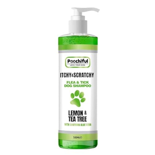 Poochiful Itchy & Scratchy Dog Shampoo Sensitive Skin 500ml Dog & Puppy Shampoo and Conditioner From 8 Weeks Pro Grooming Products for Dogs. Flea & Tick Shampoo Suitable for Sensitive Itchy & Dry Skin