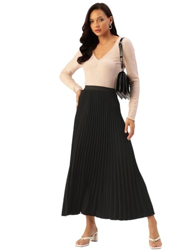 Image of ZWERLON | Women Accordian Pleat Maxi Flared Skirt