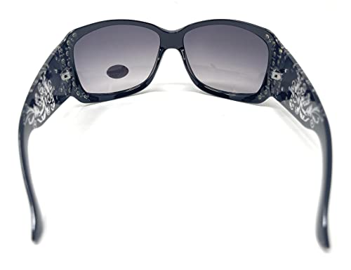 Texas West Womens Sunglasses Bling Rhinestones With Silvertone Cross UV 400 Len In Multi Colors4