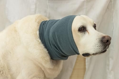 Image of Soothing Dog Ear Cover Noise Anxiety Dog Ear Muffs Noise Protection Snood for Bath Blue M