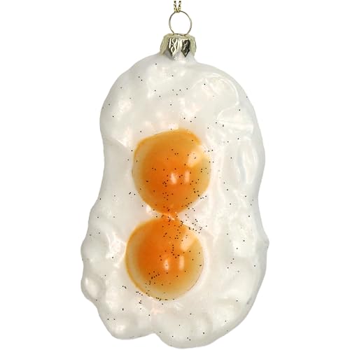 HD Collection Christbaumschmuck Glas 12cm - Spiegeleier Figur zum...