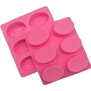 TP INCORP 6-Cavity Oval Silicone Mold 100 gm | 1pc Oval Mold for Making Handmade Soap | Chocolate Making | Cake, Pudding, Resin, Candy, Muffin, Brownie, Jelly Making Mould | (Pink)-image-22