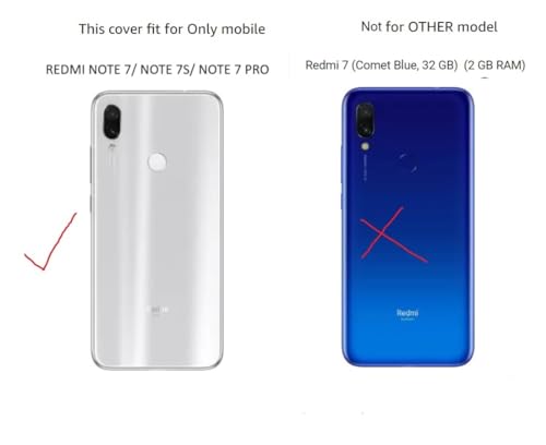 Image of COVERBLACK Rubber Back Cover for Mi Redmi Note 7S - Transparent