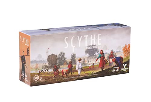 Questa espansione di scythe aggiunge 2 nuove fazioni: 10 miniature, 62 segnalini in legno personalizzati e 2 plance fazione; l'espansione include inoltre nuovi segnalini di cartone, 2 nuove plance giocatore da usare in partire da 1 a 7 giocatori, 6 carte automa per le partite in solitaria e un inserto in plastica appositamente progettato per adattarsi alla scatola di invaders from afar o a quella del gioco originale