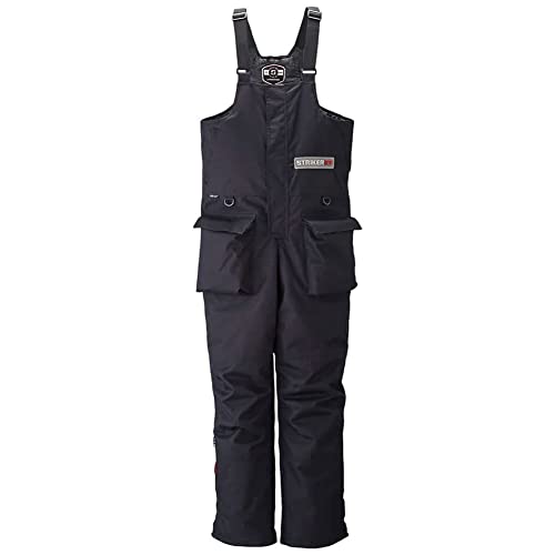 Striker Men's Trekker Durable Windproof Water-Resistant Insulated Outdoor Ice Fishing Bib with Sureflote Flotation Technology, Black, X-Large