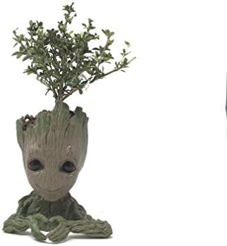 Bonsai Tree Pot Baby Groot (Heart Groot) Succulent Pot - Cactus Pot- Pen Holder- Make up Brush Holder -Great Quality and Extremely Detailed -Durable Resin- W