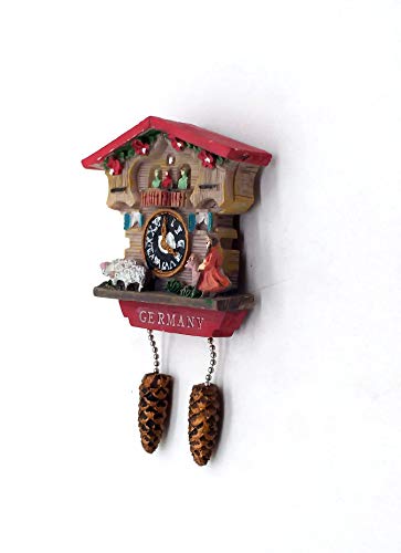 Imán decorativo reloj cuco Alemania para nevera miniatura 2