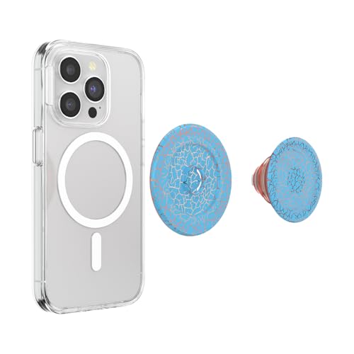 Image of PopSockets Phone Grip for MagSafe, Magnetic Holder, Phone Stand, Blue - Orange Zext