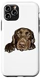 labrador chocolate adulto ojos azules Installazione facile Labrador cioccolato cane marrone retriever laboratorio mamma ragazza papà Custodia per iPhone 11 Pro