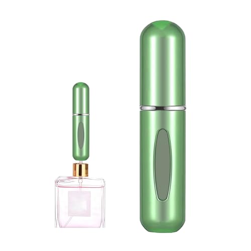 Image of Portable Mini Perfume Atomizer Bottle, 5ml /0.17oz Refillable Spray, Scent Pump Case, Travel Atomizer (Matte Grren)