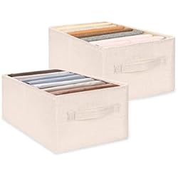 Cajones Tela Leroy Merlin organizador armario 2pcs - Ideal para organizador cajones y Armarios - con Tirador como Cajas Organizadoras para todo Tipo de Ropa - Ajustable al Tamaño - Organizador de Armario Ropa