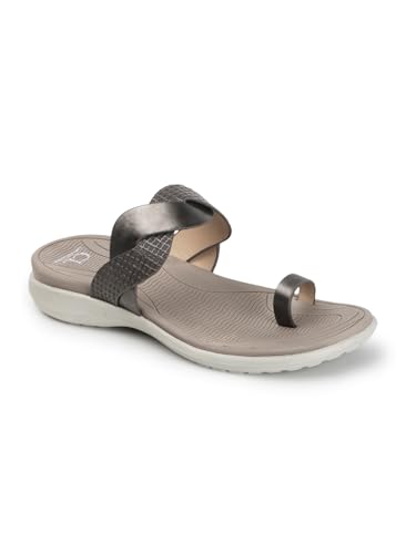 Image of Carlton London Women's Comfort Sandals | Stylish Slip on Flats with Cushioned Soles | Trendy Lightweight Durable & Comfortable Fashion Sandal for Outdoor Use