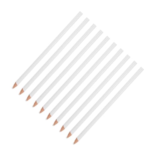 Tofficu 10個チャイナクレヨン 白色画材ペンシル 耐水グリースペンシル 多用途マーク用 ペイントや布 ガラス 木材へのマーキング用 アーティストや裁縫用に