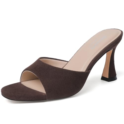 Image of Susanny High Heels for Women Pointed Open Toe Strappy Chunky Block Heels Ankle Strap Stiletto Kitten Heeled Sandals Wedding Bridal Party Prom Sexy Dress Shoes