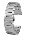 HuanJ Cinturino in acciaio inossidabile nero compatibile con Watch GT 4 3 Pro 2 46MM Cinturini for orologi da uomo 20mm 22mm di larghezza(B-Silver,20mm)