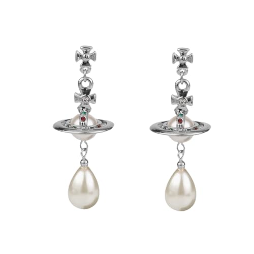 Silver Saturn NANA Earrings Planet Dangle Earrings Space Hypoallergenic Punk Earrings for Women