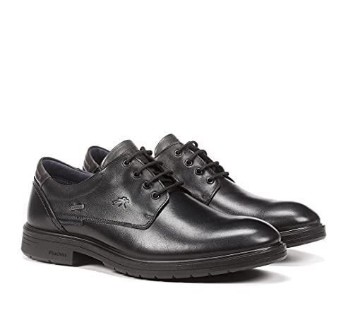 Fluchos Para Hombre. F1304 Zapatos De Piel Magnus Negro (41), Plano, Cordones, Casual - 2