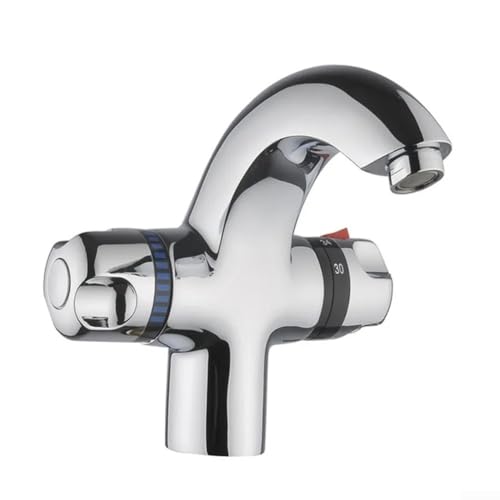 Robinet mitigeur thermostatique en cuivre, robinet de lavabo dissimulé avec raccord de plomberie G1/2, robinet d'évier mural pour cuisine, contrôle précis, robinet d'eau finition chromée, design